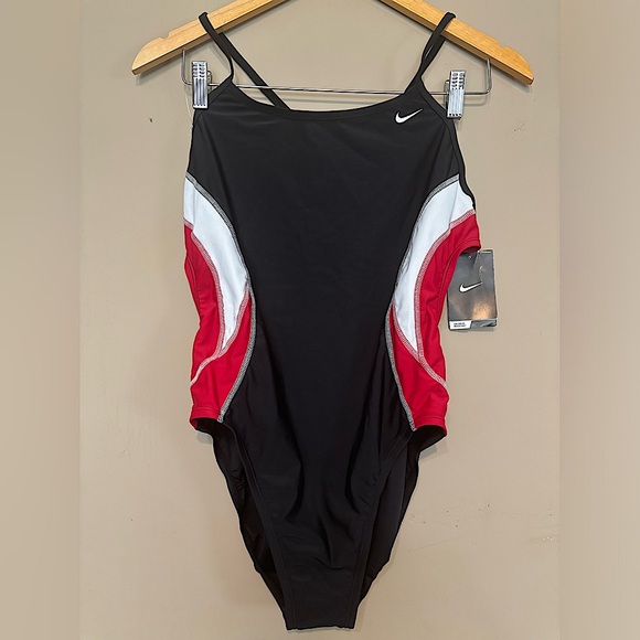 NIKE NWT Chlorine-Resistant Black One-Piece Bathing Suit - Picture 1 of 13